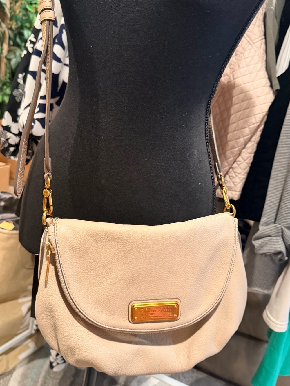Marc by Marc Jacobs Blush Beige Leather Crossbody with Gold Hardware